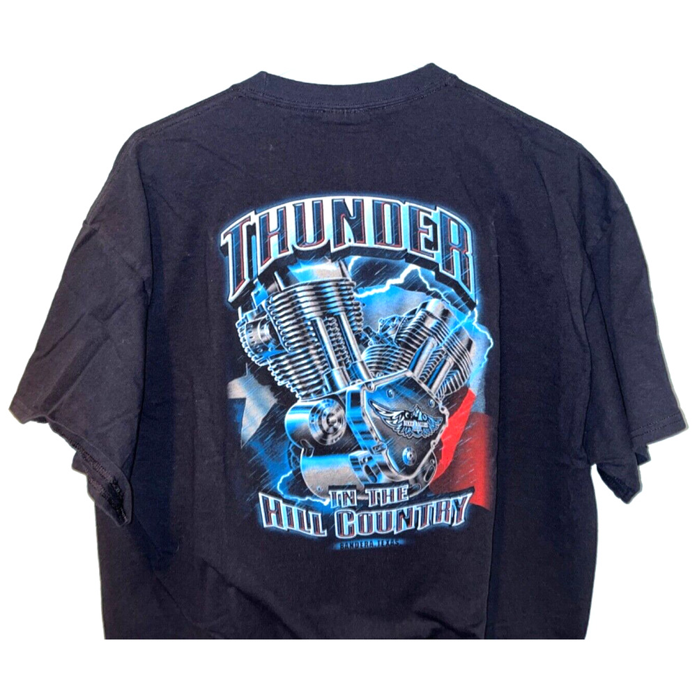 Thunder In The Hill Country Bandara, Texas Biker Rally Sz. XL Lone Star State
